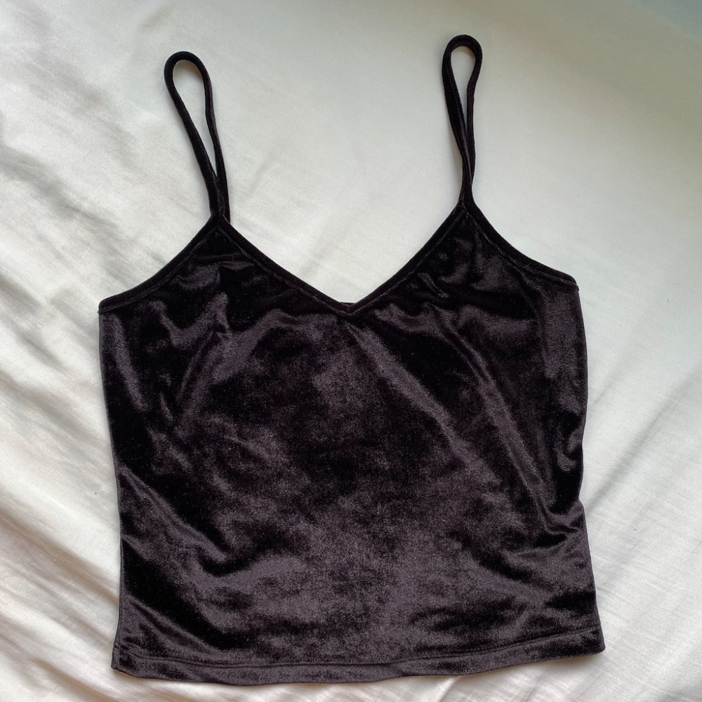 Tillys Black velvet tank top